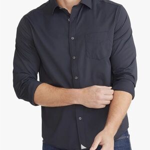 Men's Untuckit Performance Gironde Black Long Sleeve Button Down Dress Shirt. XL